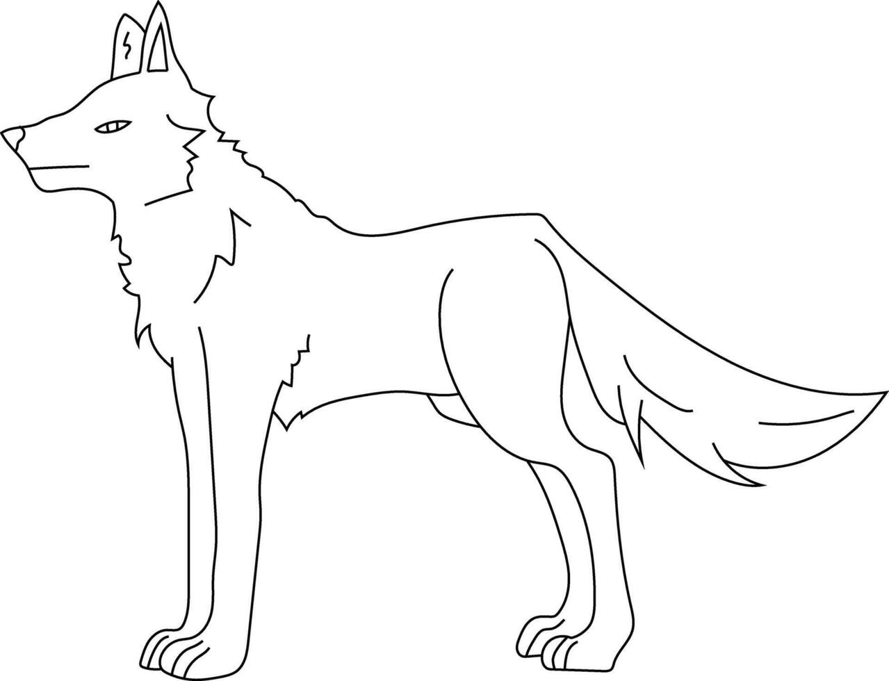 contour Loup clipart. griffonnage animaux clipart. dessin animé sauvage animaux clipart pour les amoureux de faune vecteur