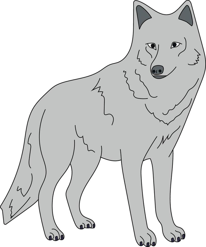 coloré Loup clipart. griffonnage animaux clipart. dessin animé sauvage animaux clipart pour les amoureux de faune vecteur