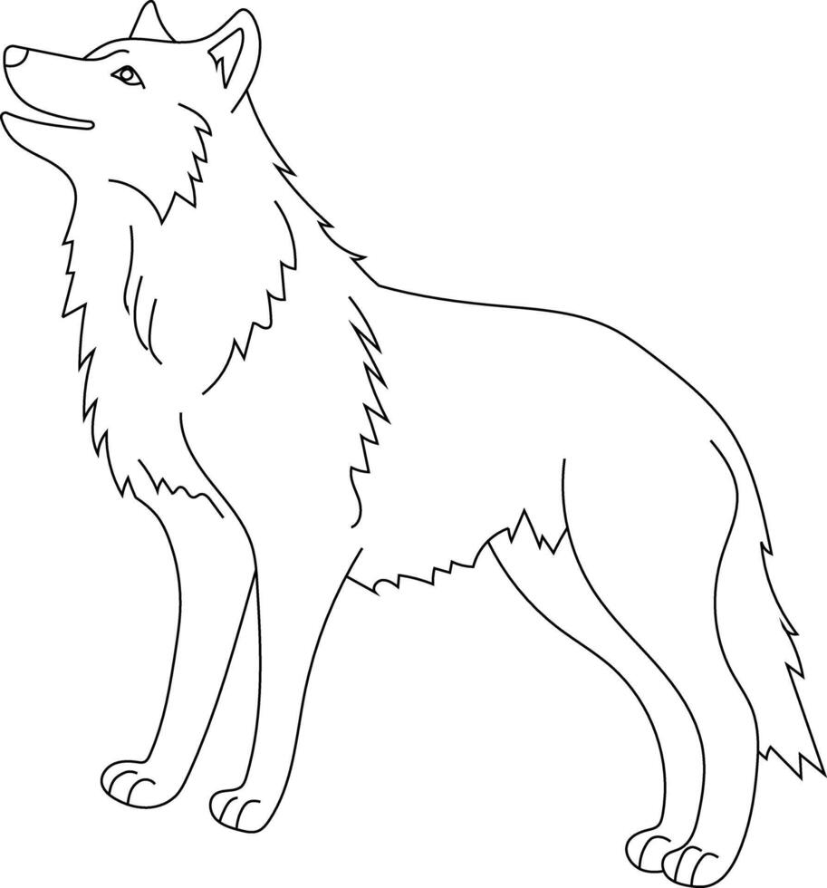 contour Loup clipart. griffonnage animaux clipart. dessin animé sauvage animaux clipart pour les amoureux de faune vecteur