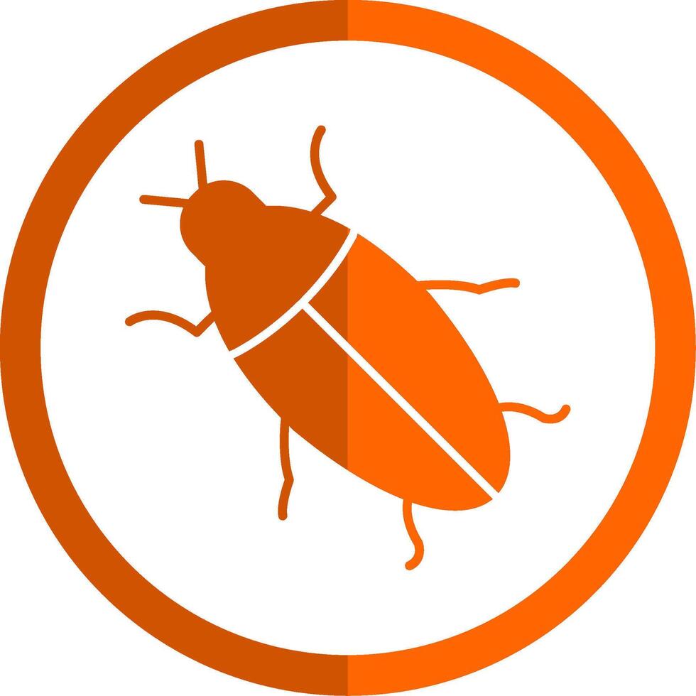 cafard glyphe Orange cercle icône vecteur