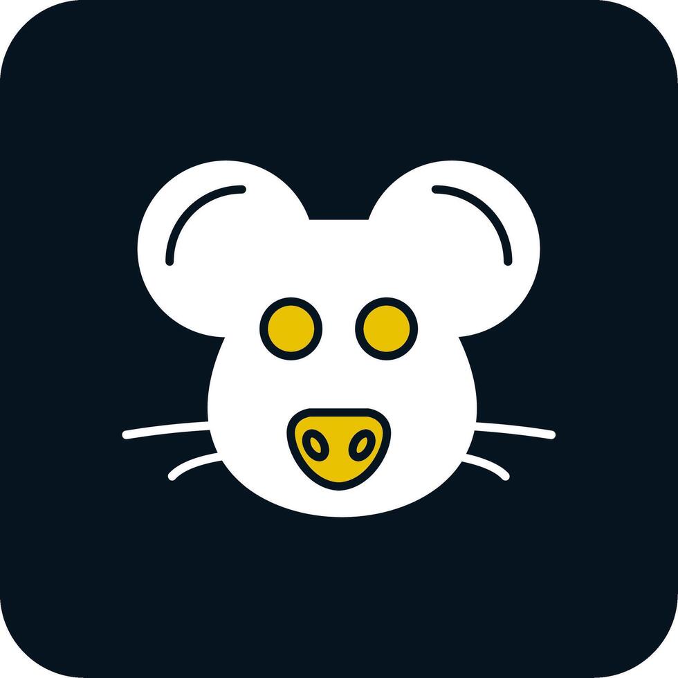 icône de deux couleurs de glyphe de souris vecteur