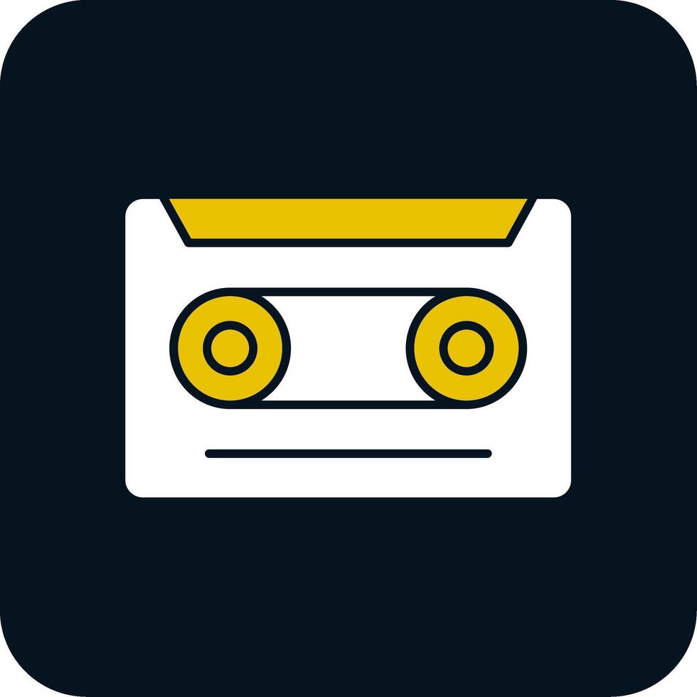 icône de deux couleurs de glyphe de cassette vecteur