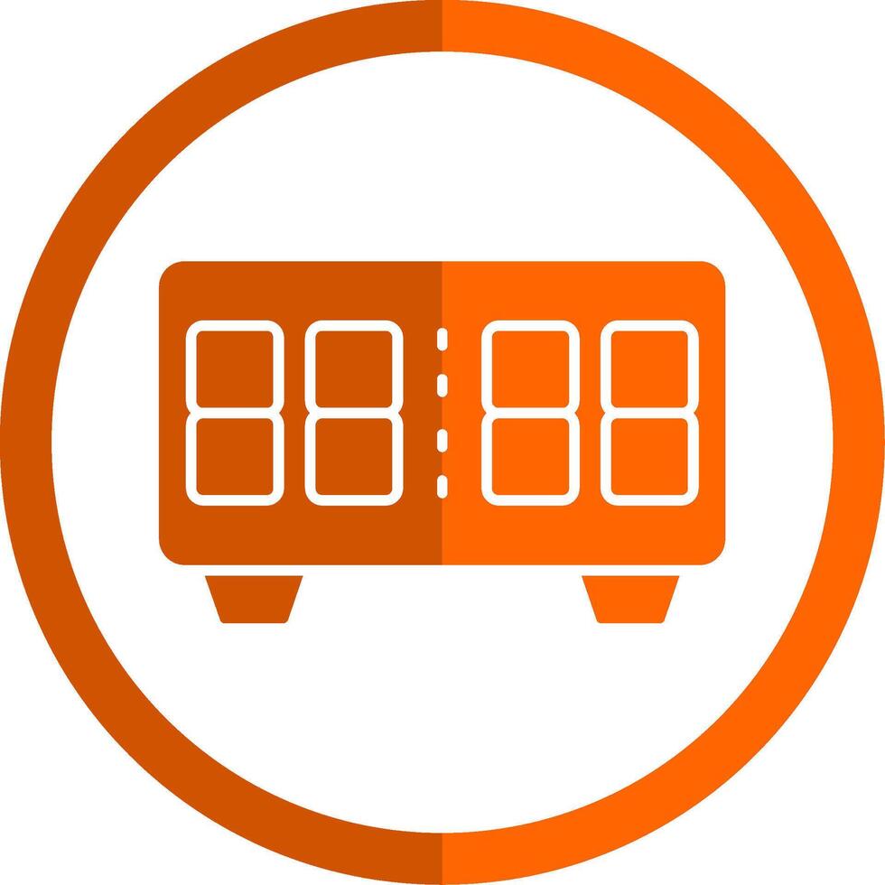 numérique l'horloge glyphe Orange cercle icône vecteur