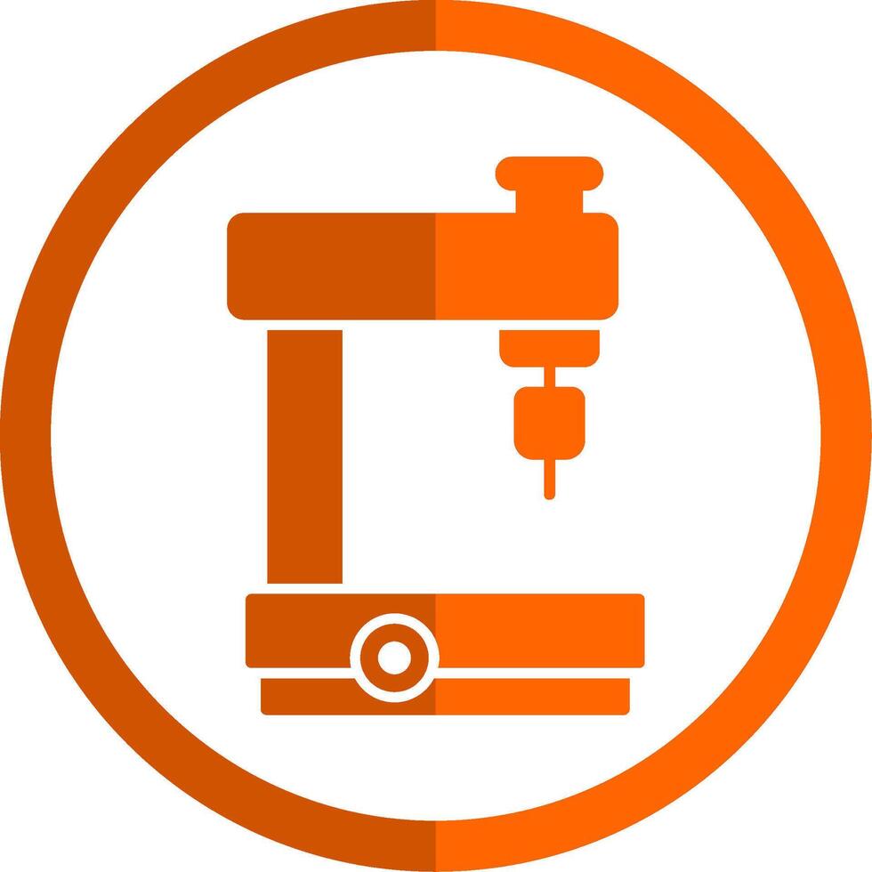 fraisage machine glyphe Orange cercle icône vecteur