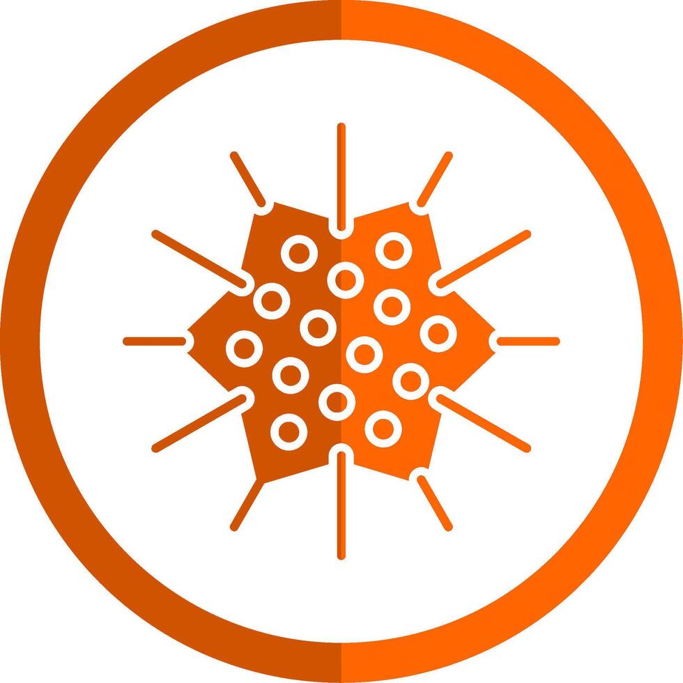 mer oursin glyphe Orange cercle icône vecteur
