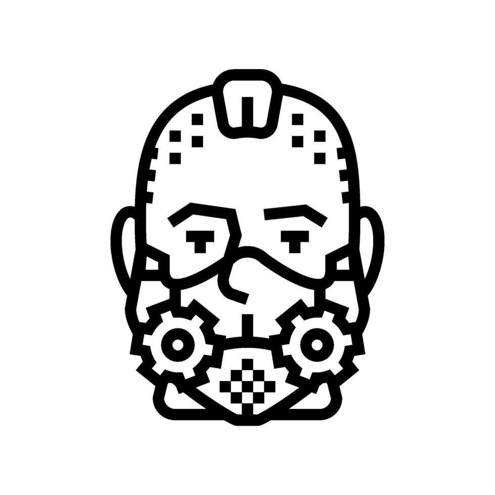 steampunk ancien Masculin avatar ligne icône illustration vecteur