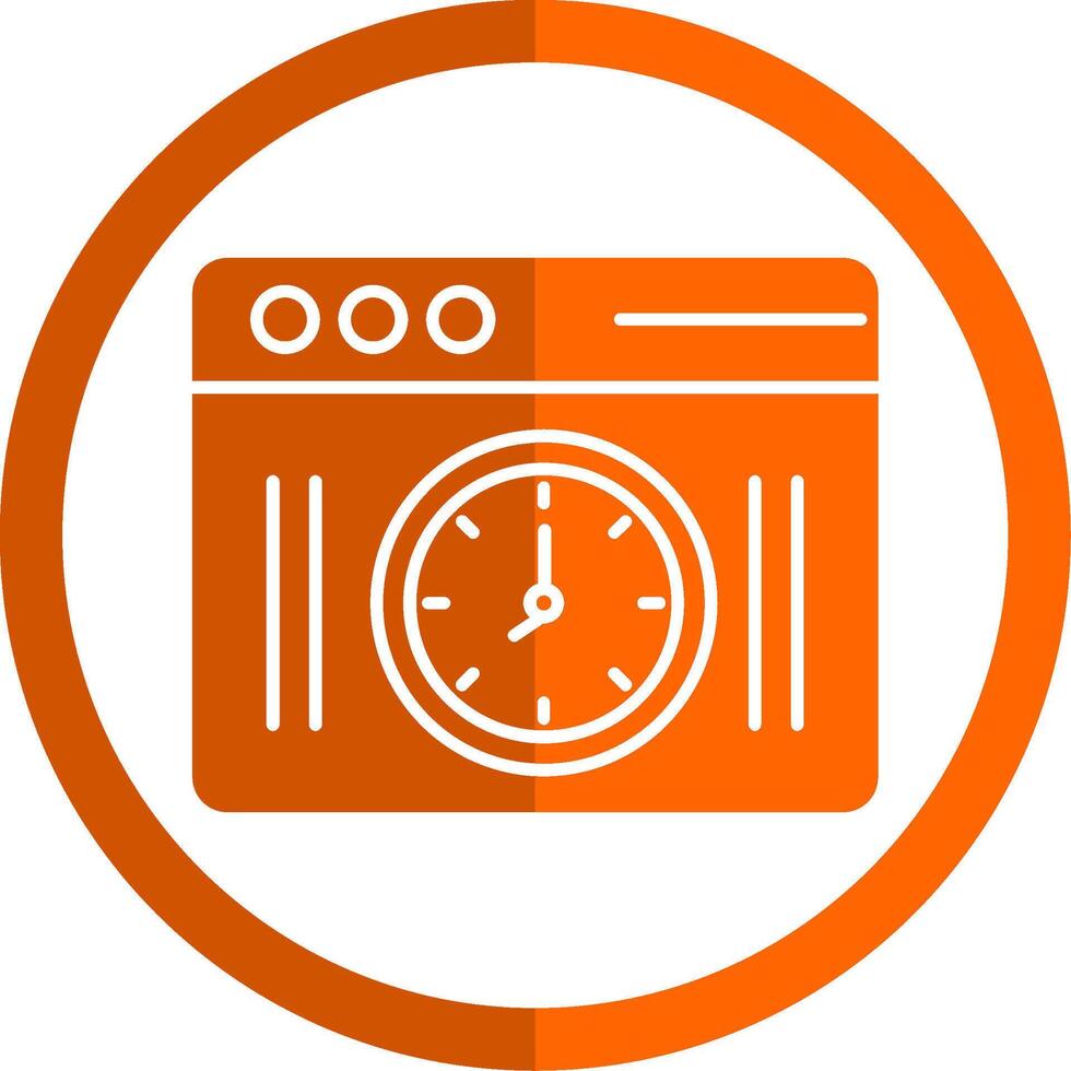 l'horloge glyphe Orange cercle icône vecteur