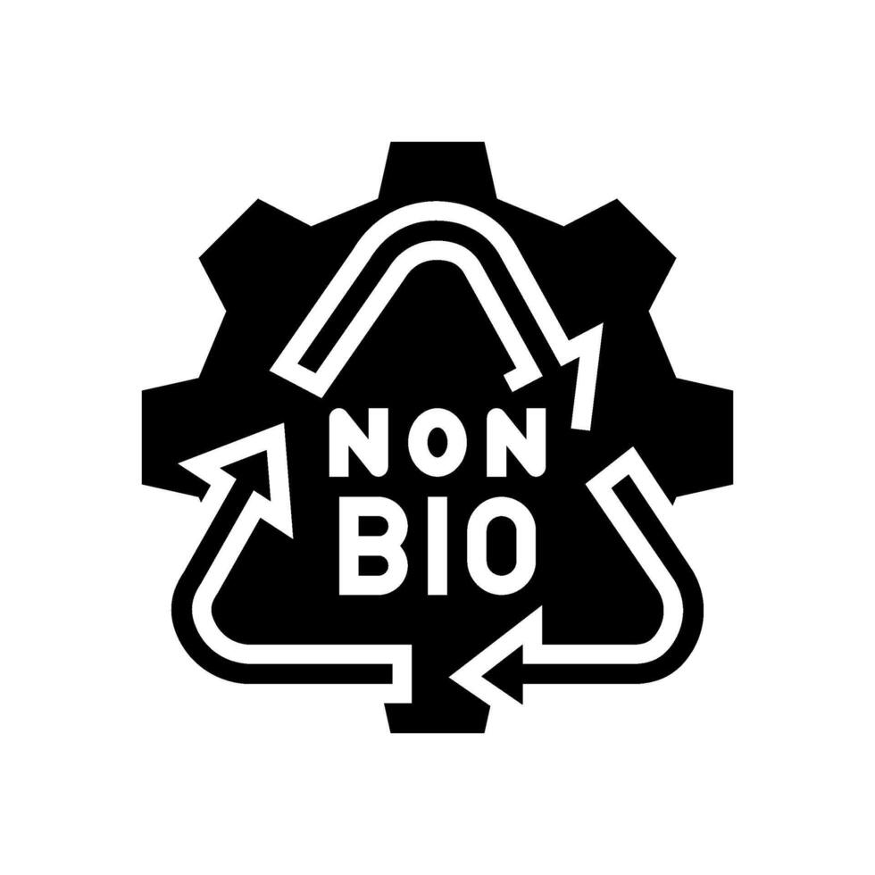 non biodégradable déchets tri glyphe icône illustration vecteur