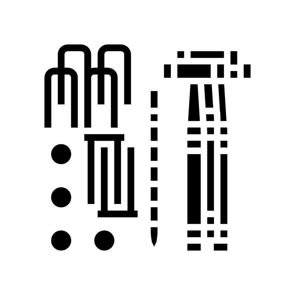 croquet ensemble Jeu glyphe icône illustration vecteur