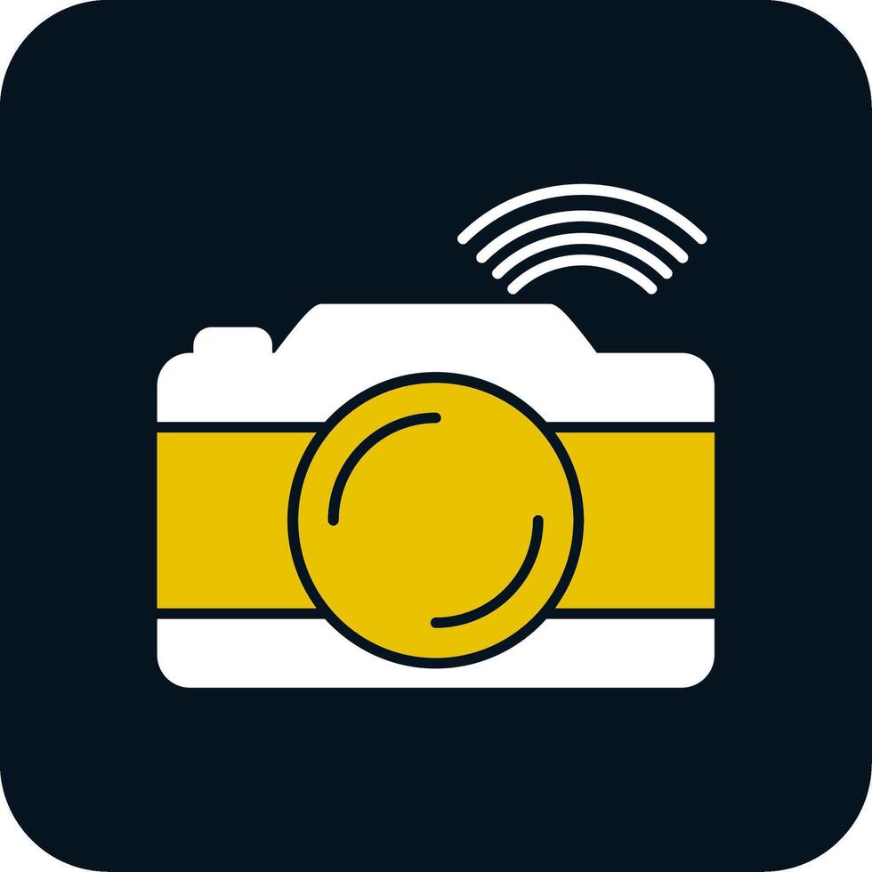 icône de deux couleurs de glyphe de caméra vecteur