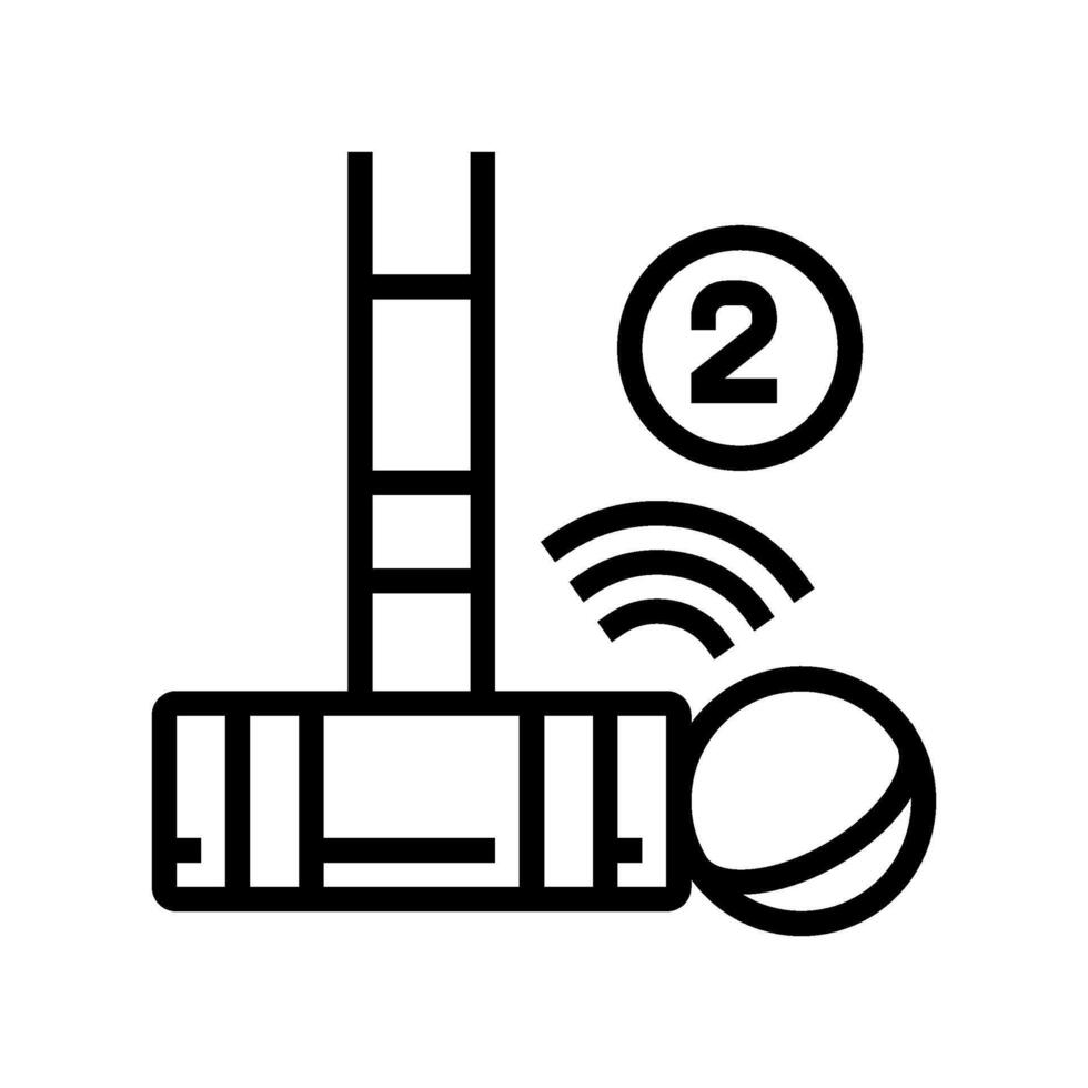 double robinet croquet Jeu ligne icône illustration vecteur