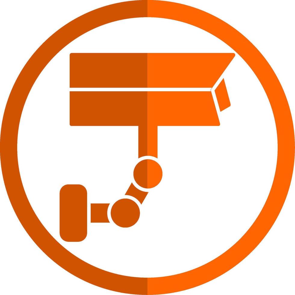 vidéosurveillance glyphe Orange cercle icône vecteur