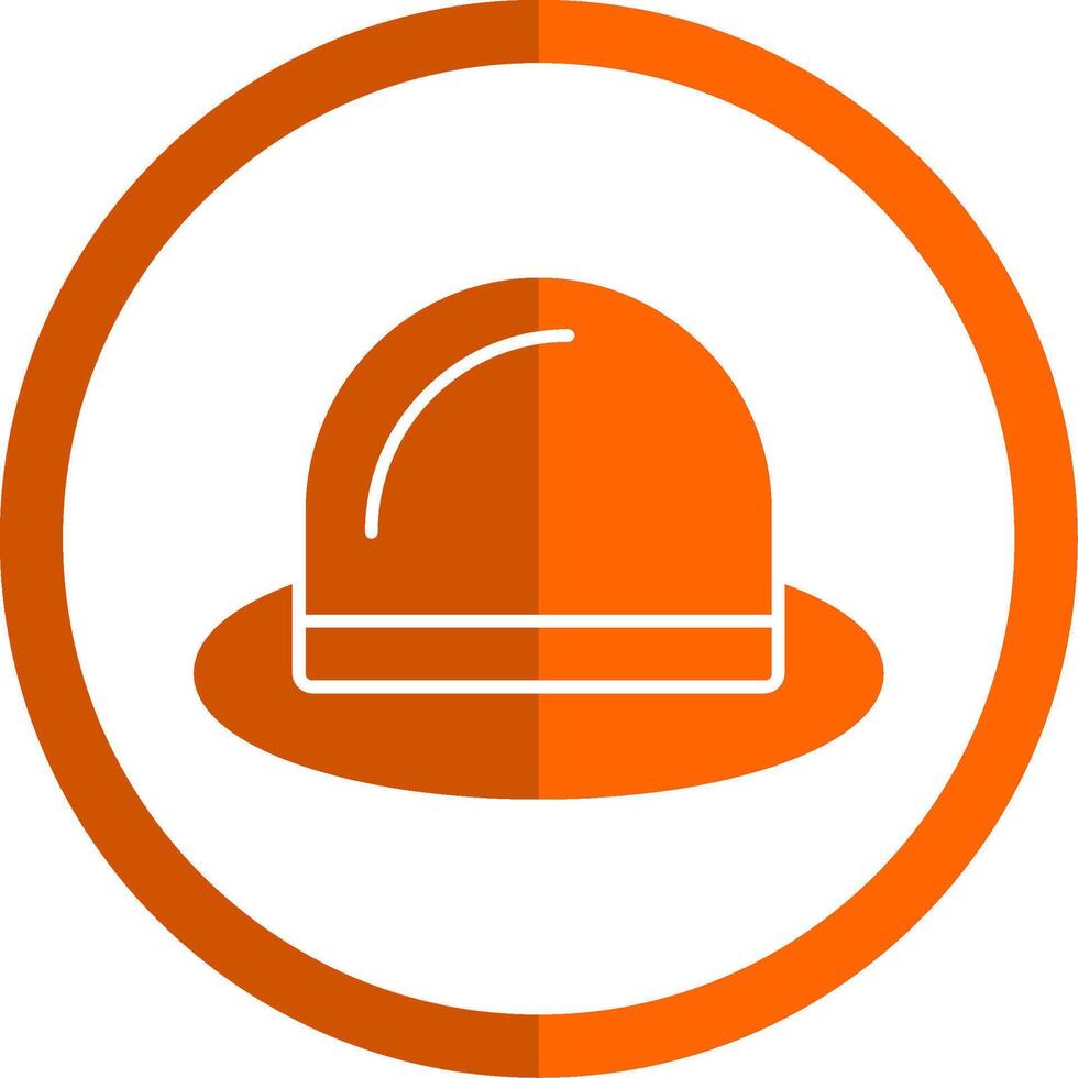 chapeau glyphe Orange cercle icône vecteur