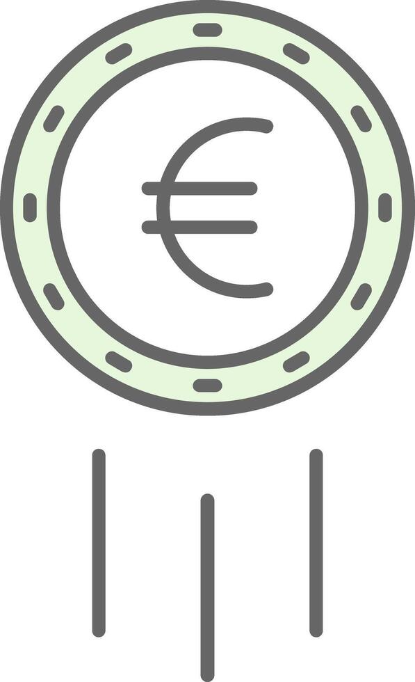 euro signe fillay icône vecteur