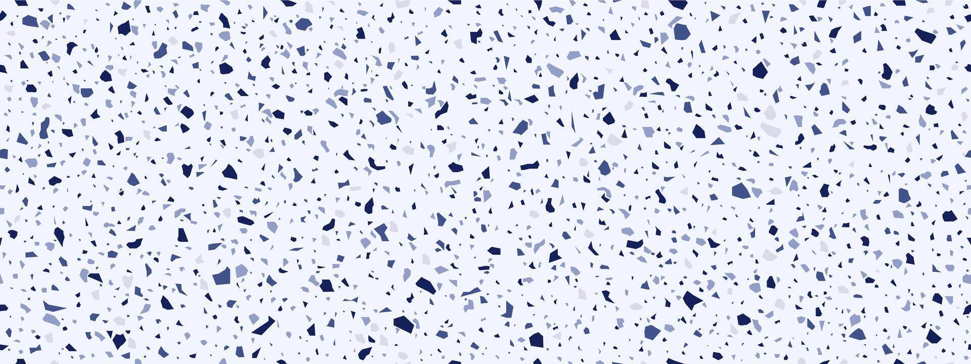 blanc, gris, foncé et bleu terrazo mosaïque modèle vecteur