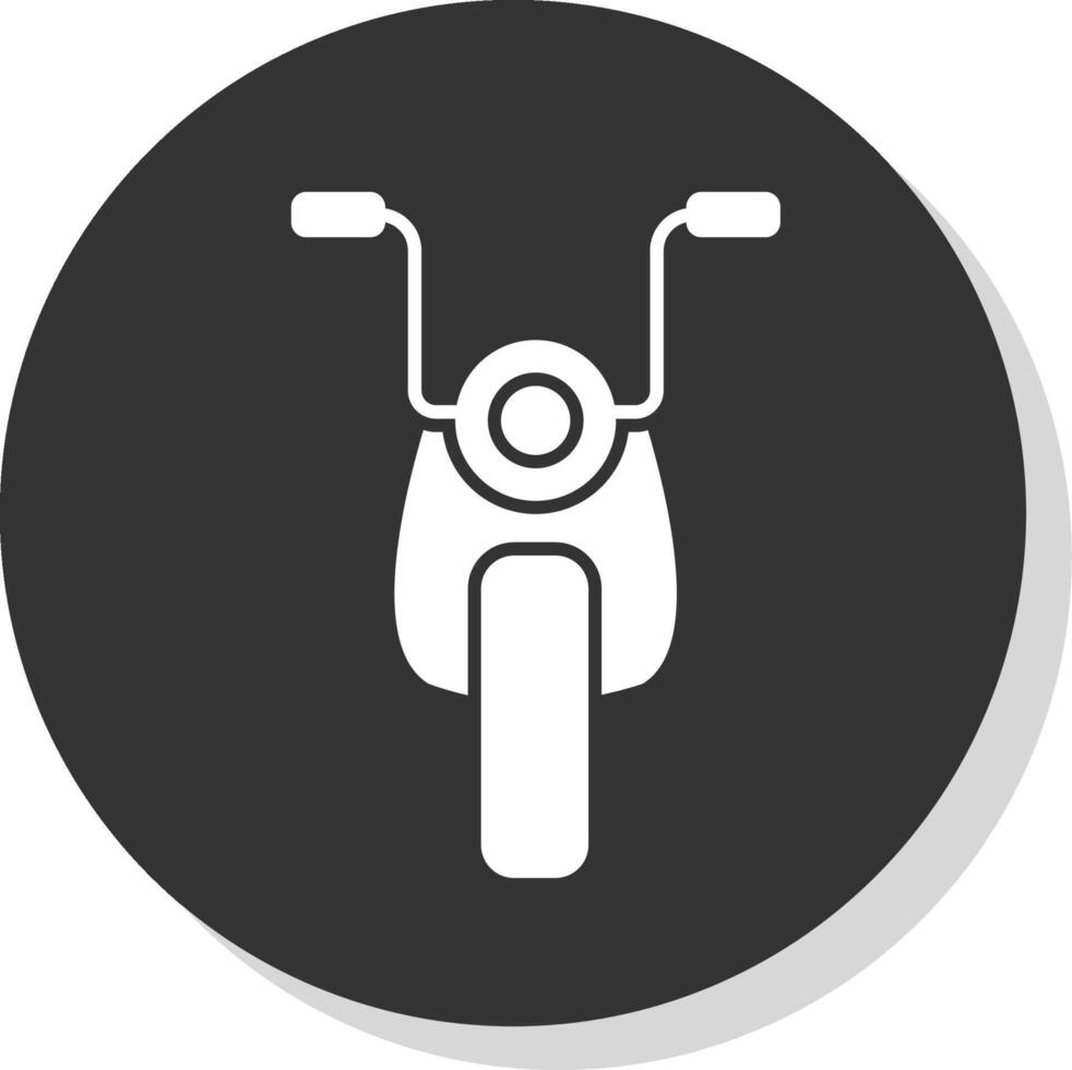 moto glyphe gris cercle icône vecteur