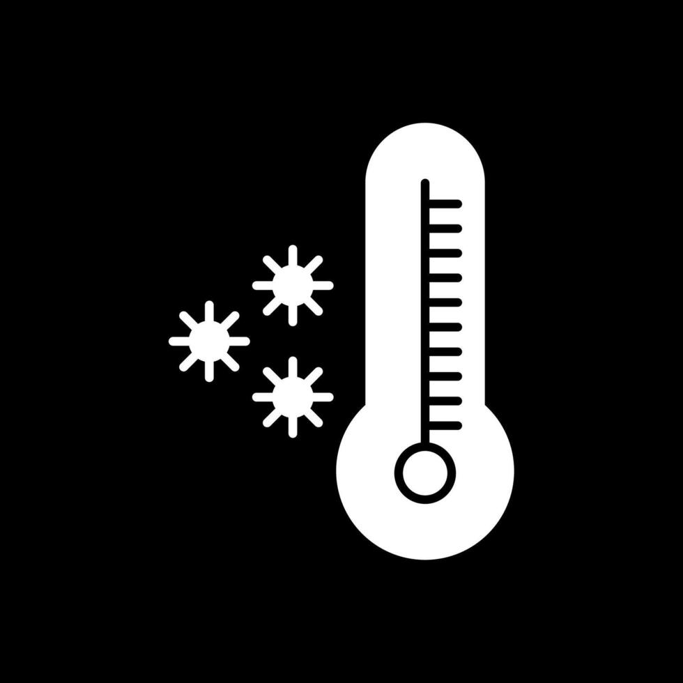 icône inversée de glyphe de thermomètre vecteur