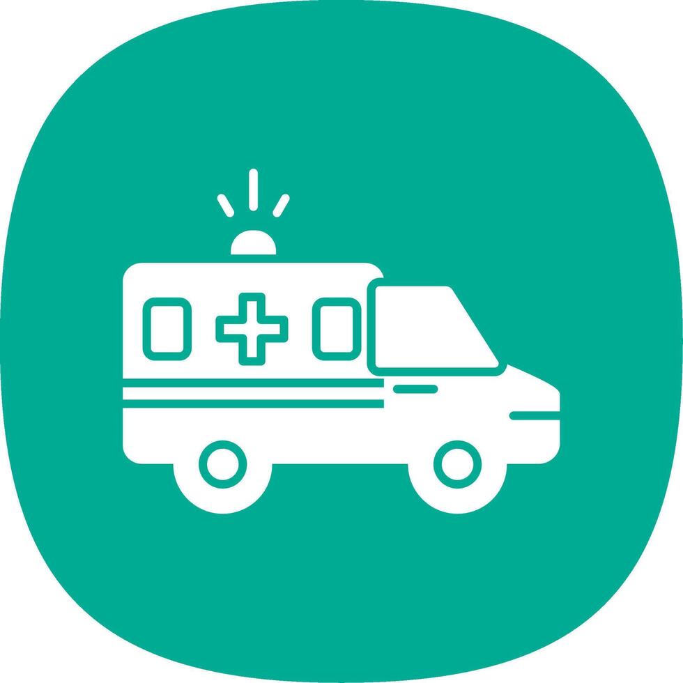 ambulance glyphe courbe icône vecteur