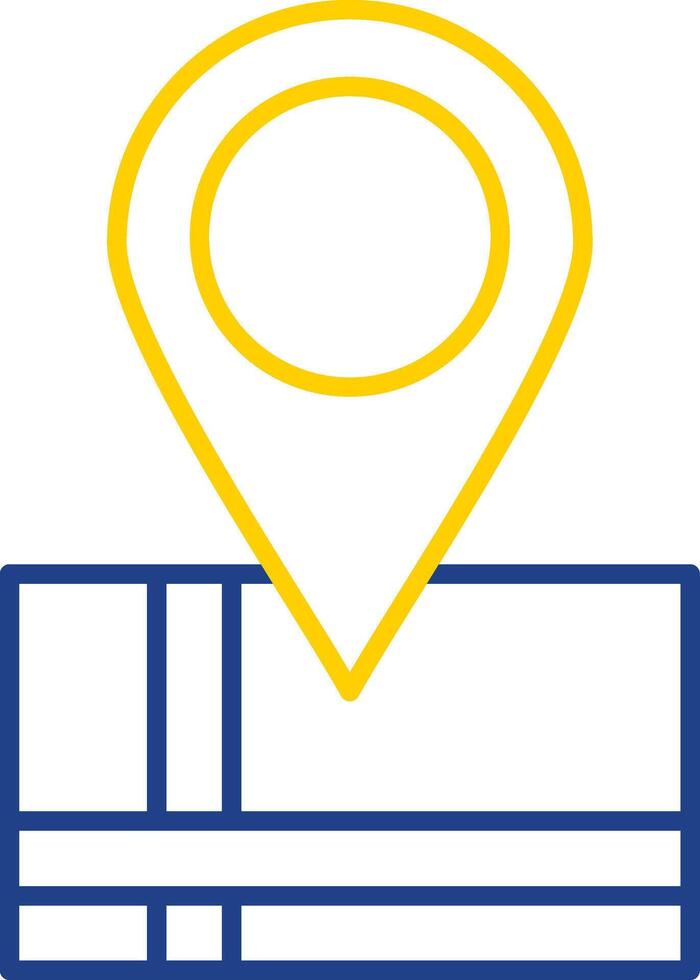 carte emplacement ligne deux Couleur icône vecteur