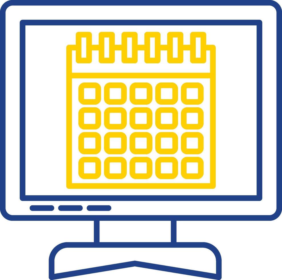 icône de deux couleurs de ligne de calendrier vecteur