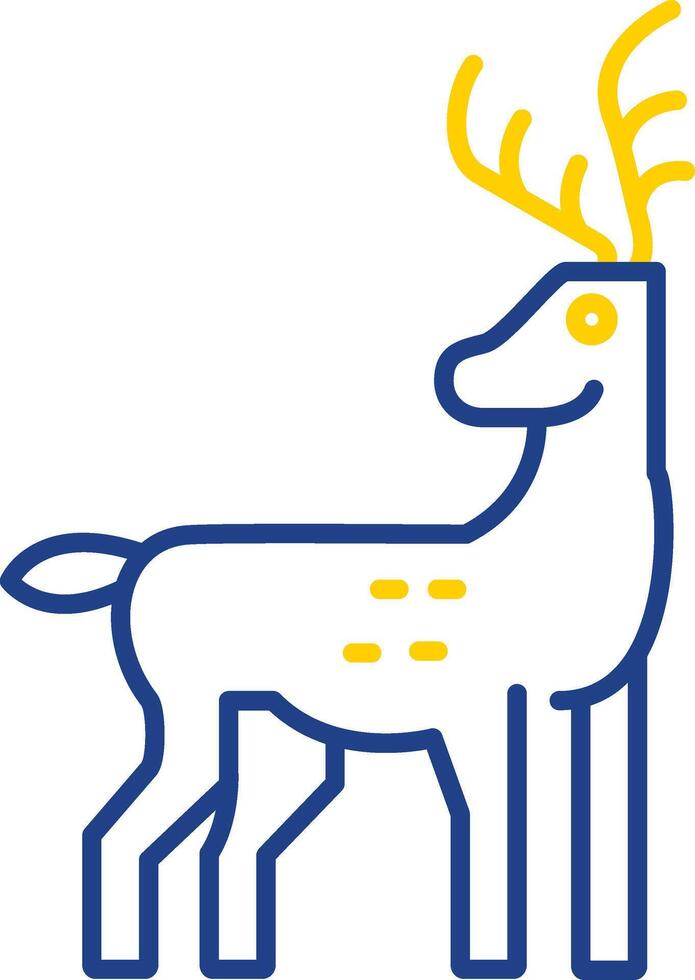 icône de deux couleurs de la ligne de renne vecteur