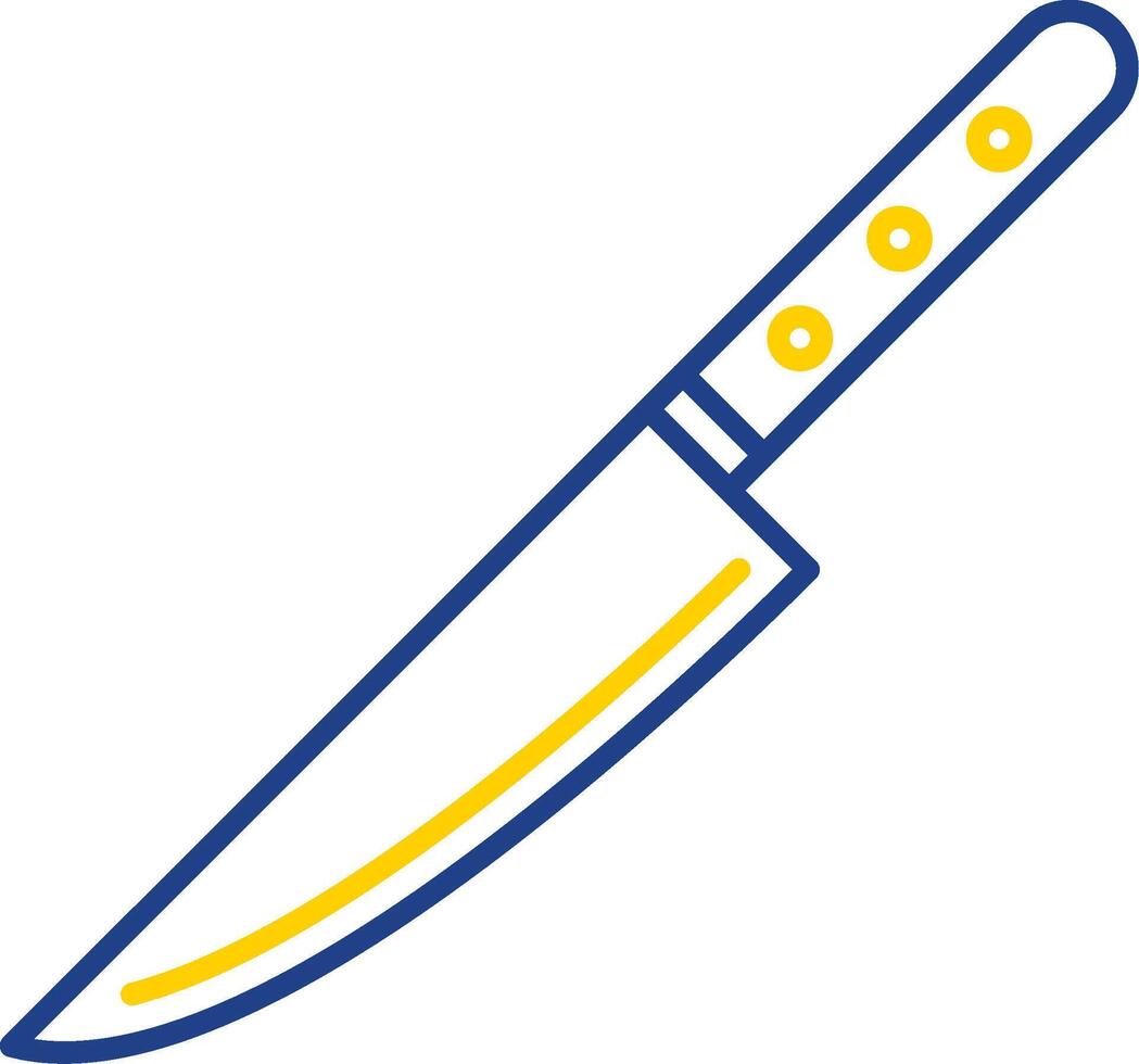 icône de deux couleurs de ligne de couteau vecteur