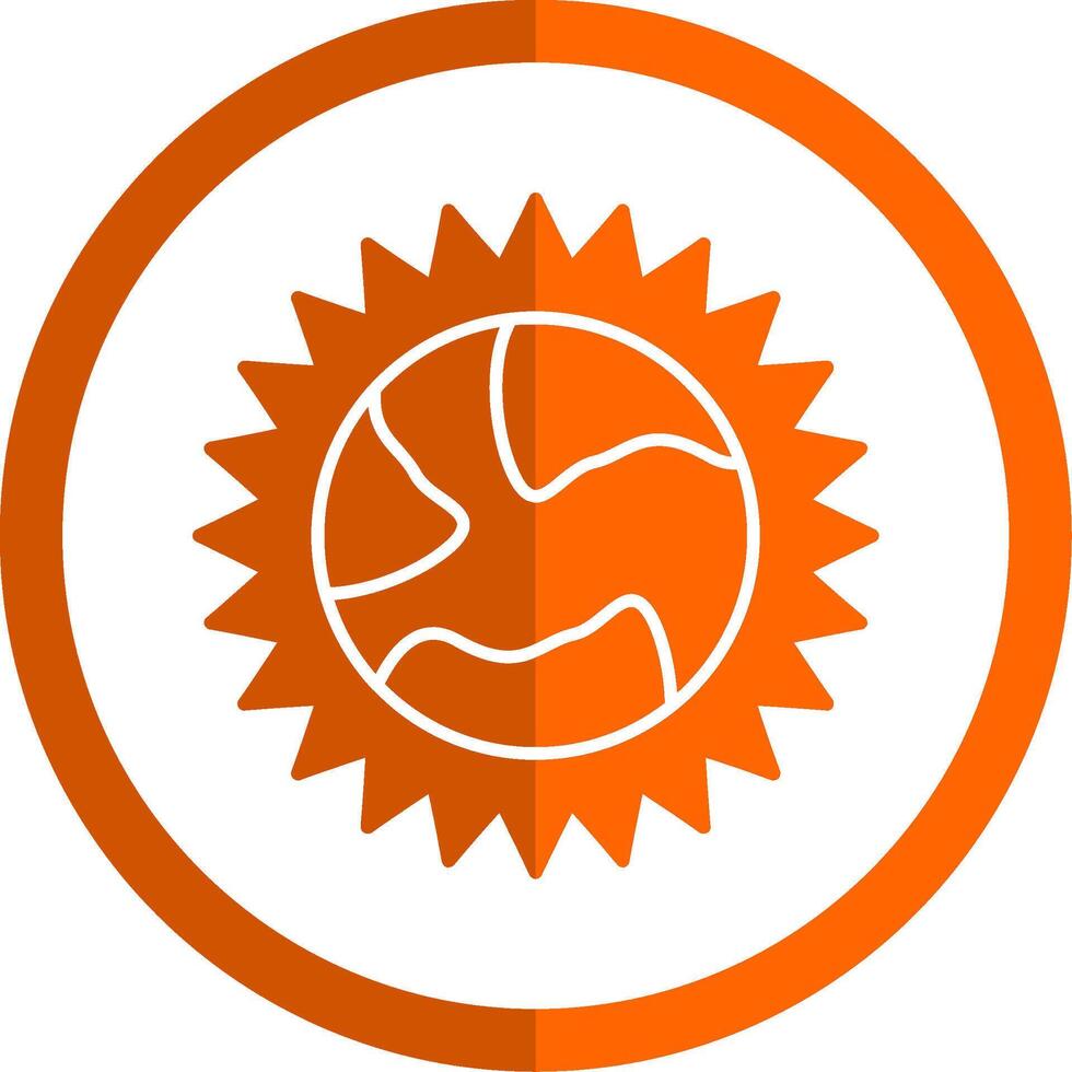Soleil glyphe Orange cercle icône vecteur
