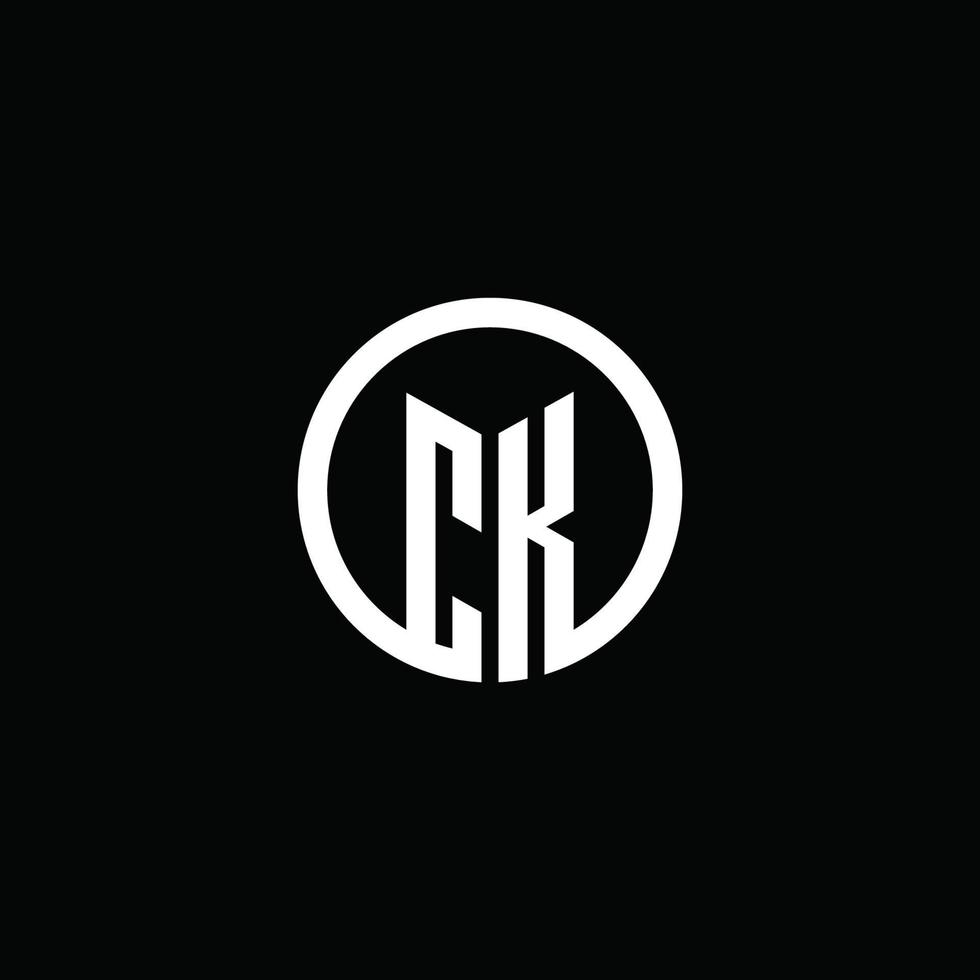 logo monogramme ck isolé avec un cercle tournant vecteur