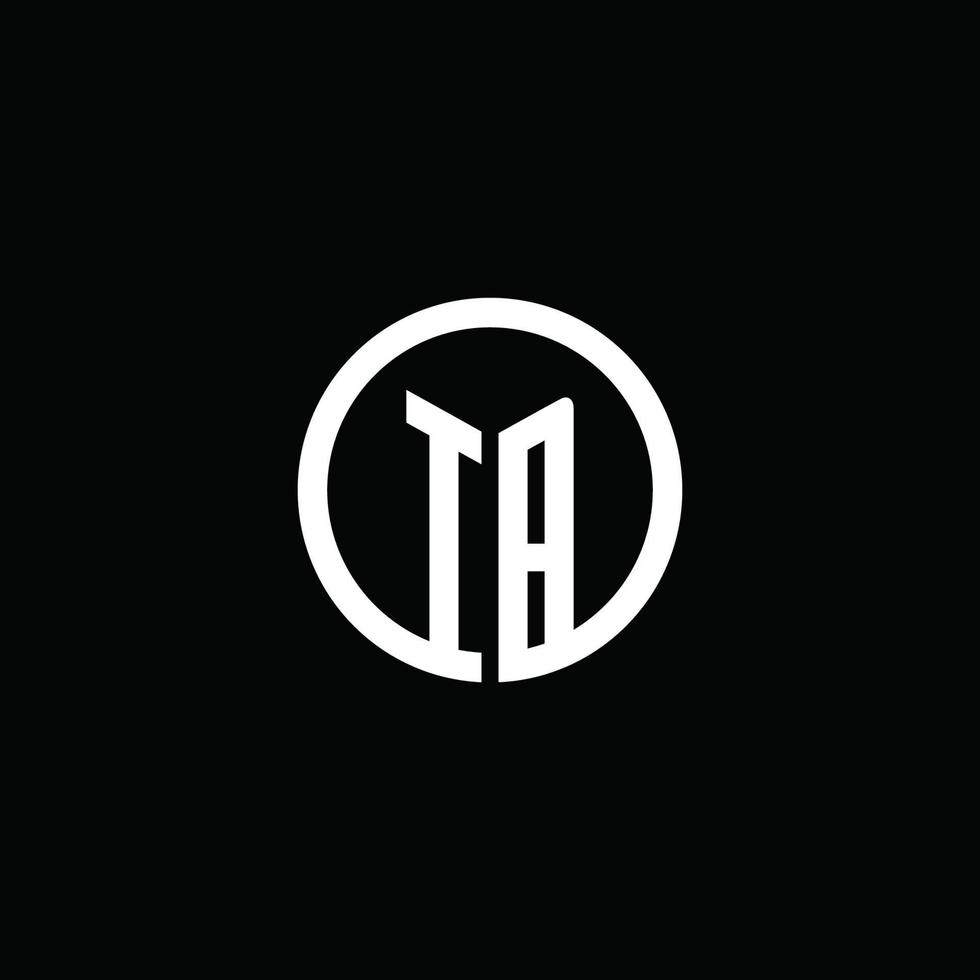 logo monogramme ib isolé avec un cercle tournant vecteur