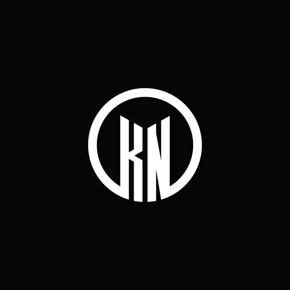 logo monogramme kn isolé avec un cercle tournant vecteur