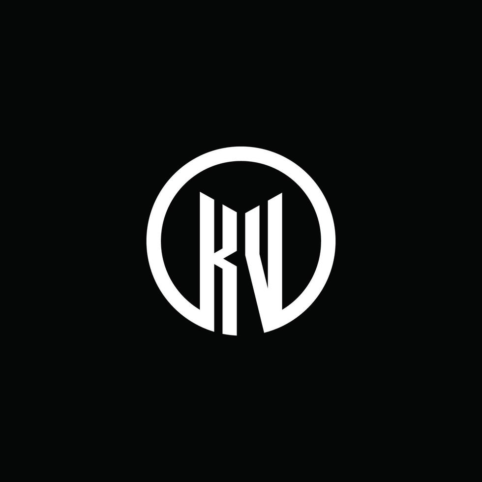 logo monogramme kv isolé avec un cercle tournant vecteur