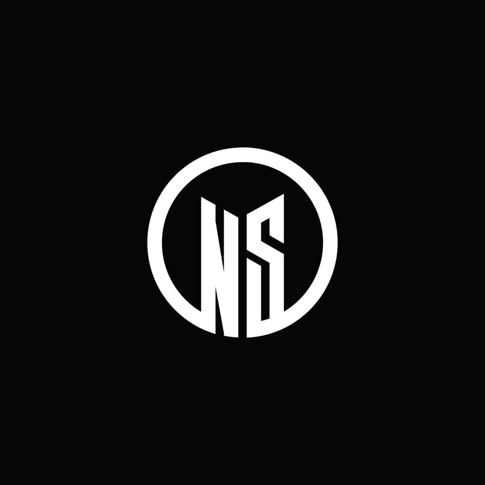 logo monogramme ns isolé avec un cercle tournant vecteur