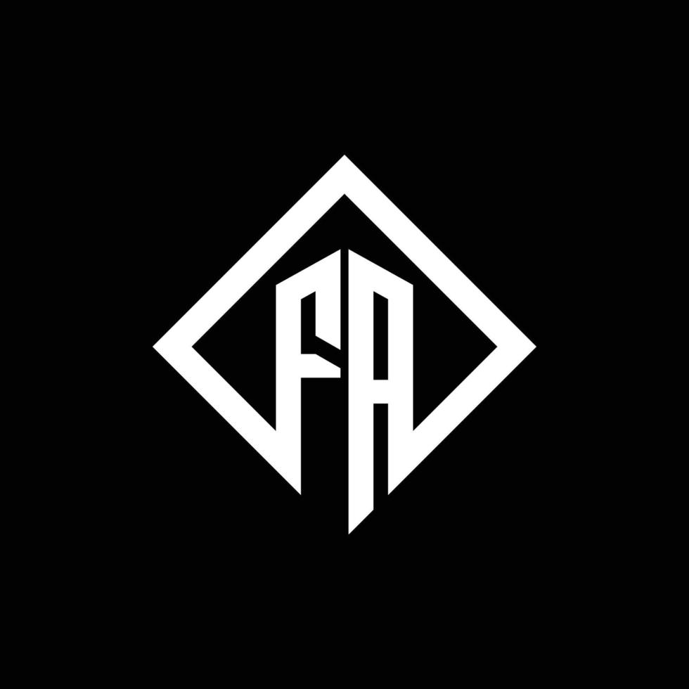 monogramme du logo fa avec modèle de conception de style rotation carrée vecteur