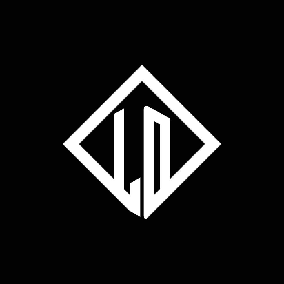 monogramme de logo ld avec modèle de conception de style rotation carrée vecteur