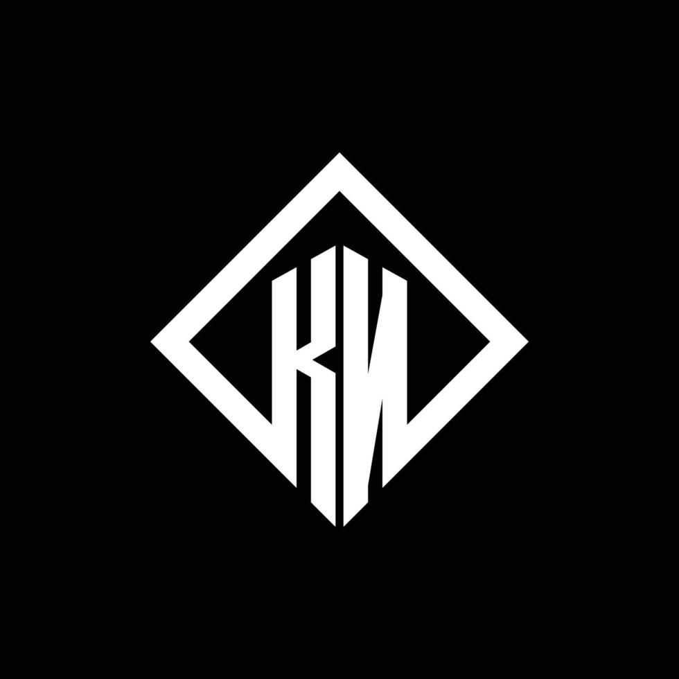 monogramme du logo kn avec modèle de conception de style rotation carrée vecteur