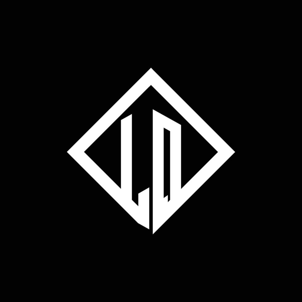 monogramme du logo lq avec modèle de conception de style rotation carrée vecteur