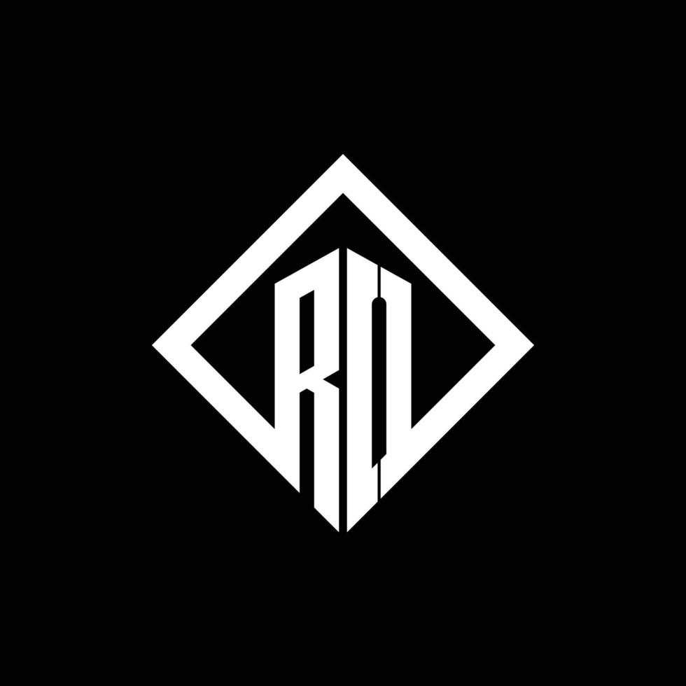 monogramme du logo ro avec modèle de conception de style rotation carrée vecteur