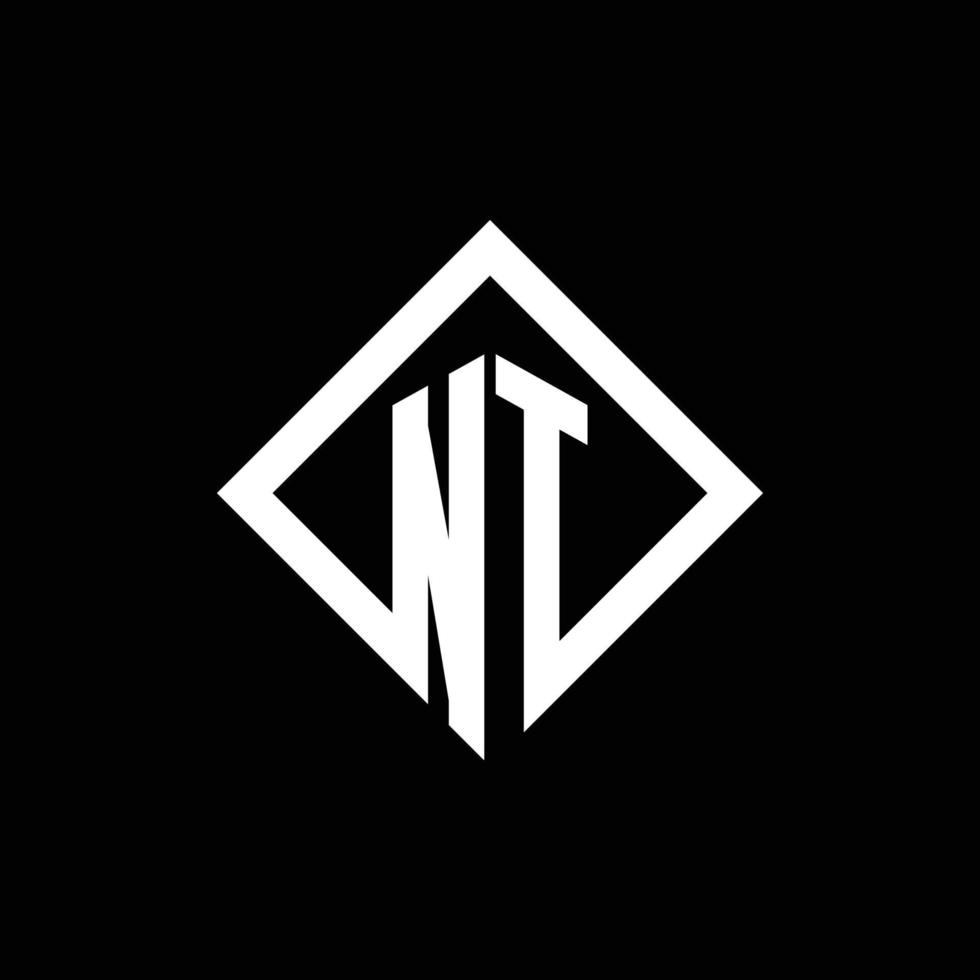 monogramme du logo nt avec modèle de conception de style rotation carrée vecteur