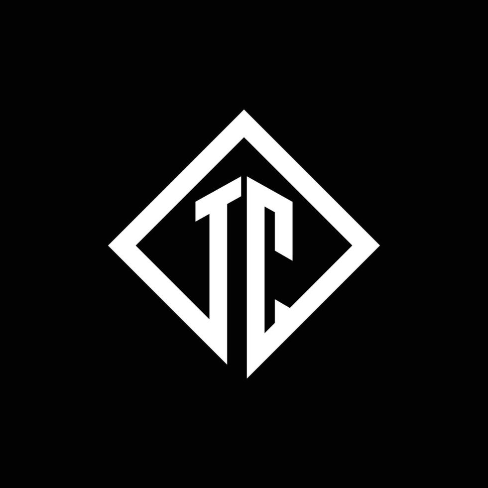 monogramme du logo tc avec modèle de conception de style rotation carrée vecteur