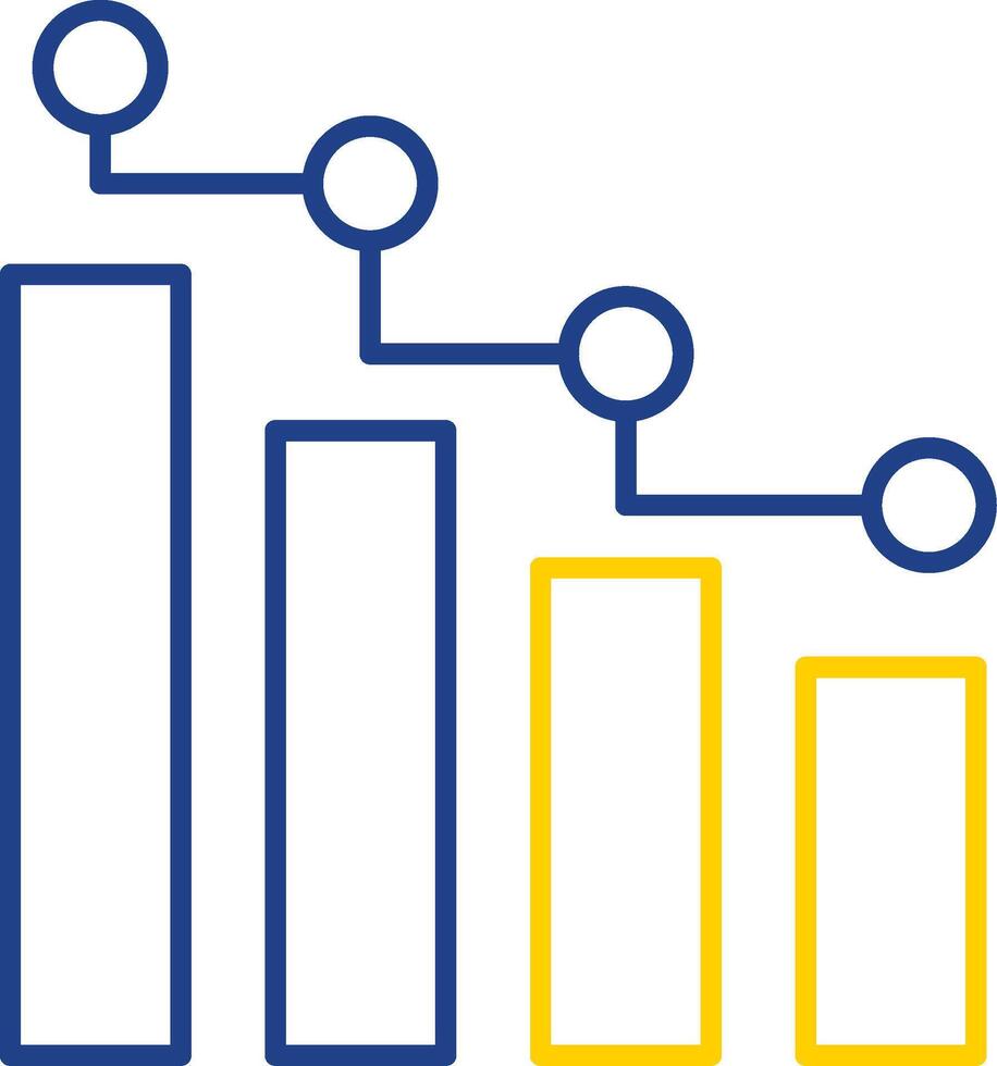 icône de deux couleurs de la ligne de statistiques vecteur