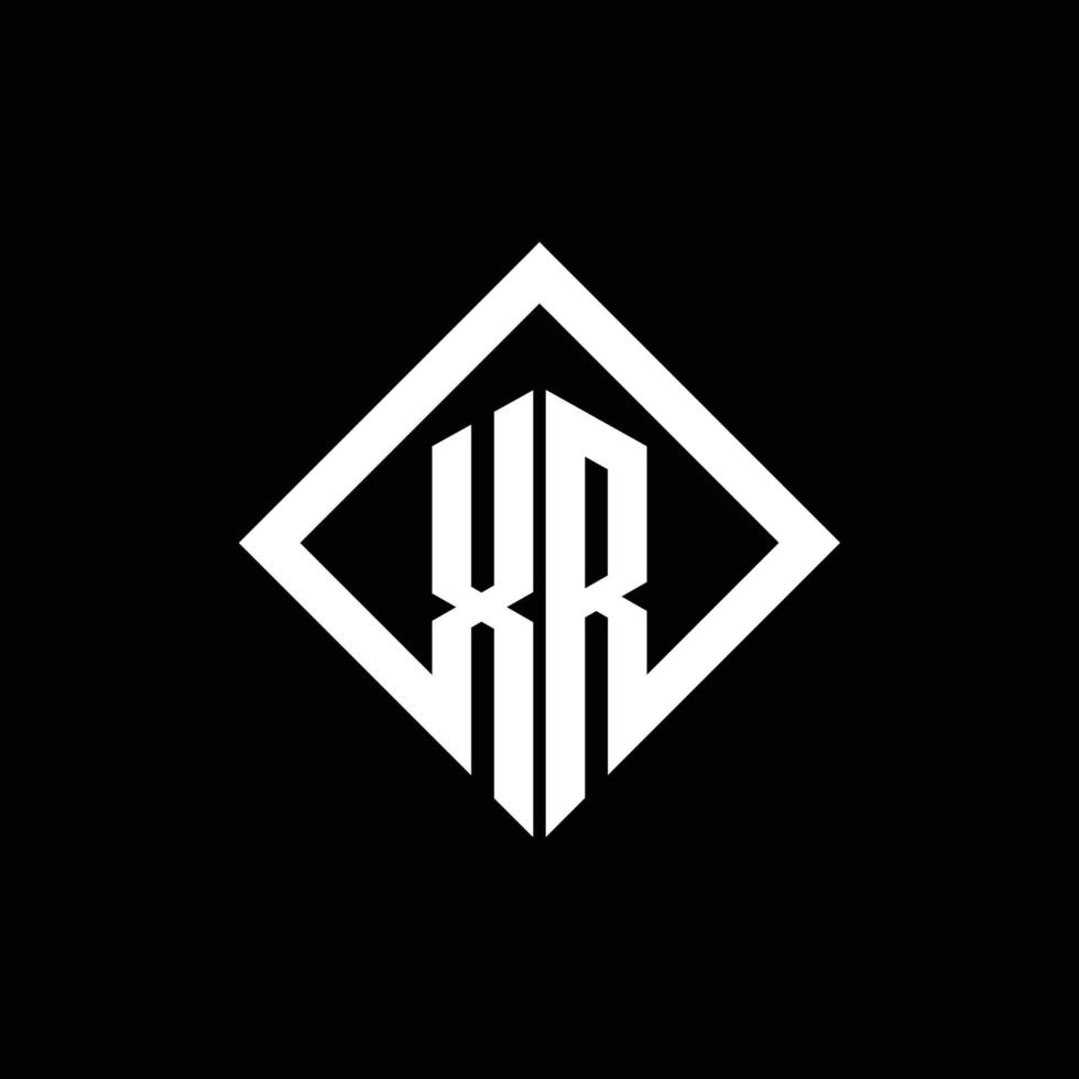 monogramme du logo xr avec modèle de conception de style rotation carrée vecteur