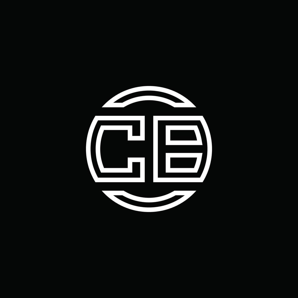 monogramme du logo cb avec modèle de conception arrondi de cercle d'espace négatif vecteur