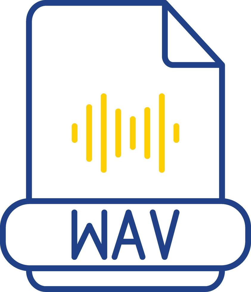 wav format ligne deux Couleur icône vecteur