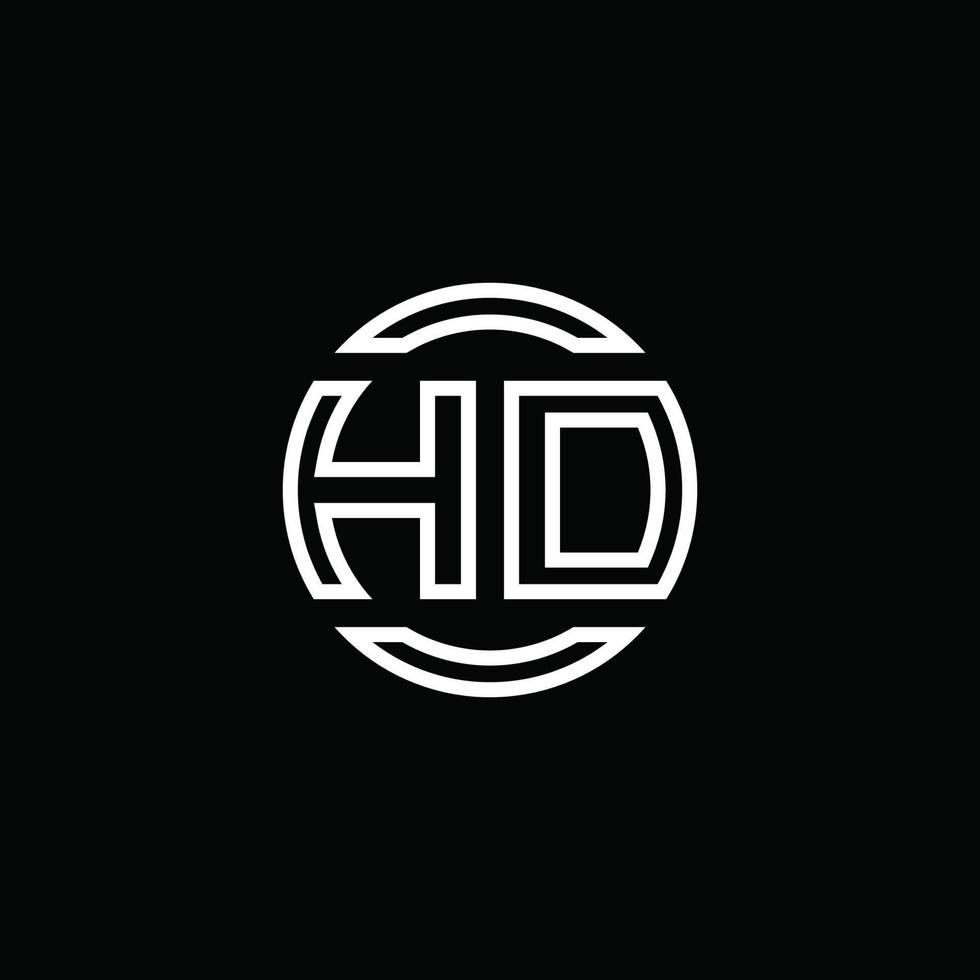 monogramme de logo hd avec modèle de conception arrondi de cercle d'espace négatif vecteur