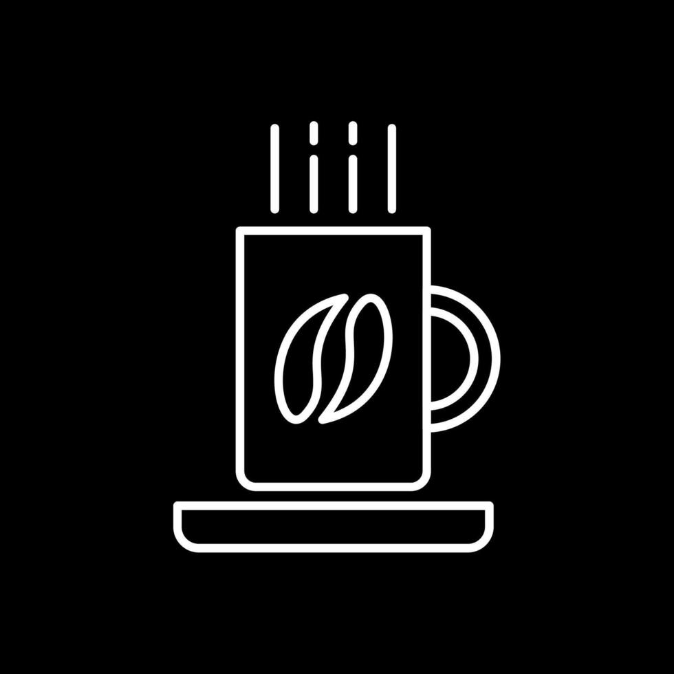café agresser ligne inversé icône vecteur