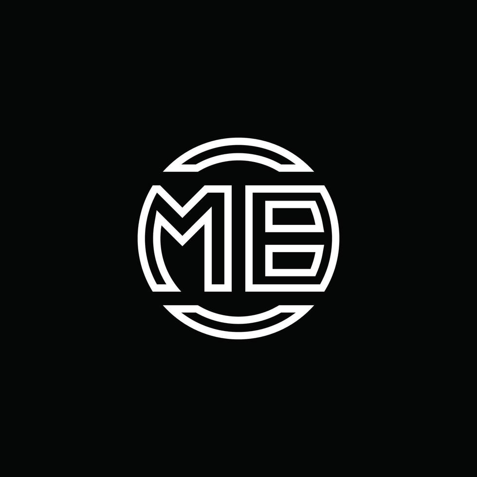 monogramme du logo mb avec un modèle de conception arrondi de cercle d'espace négatif vecteur