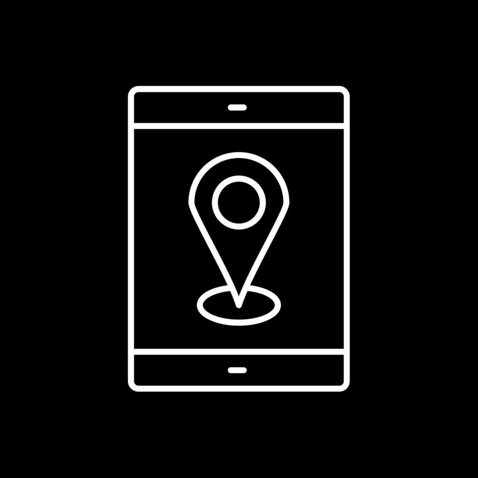 mobile GPS ligne inversé icône vecteur