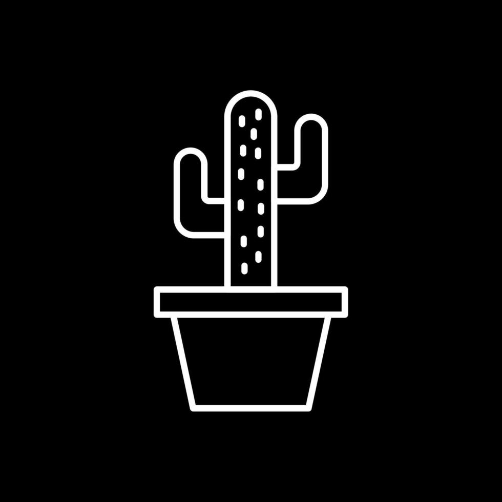 icône inversée de ligne de cactus vecteur