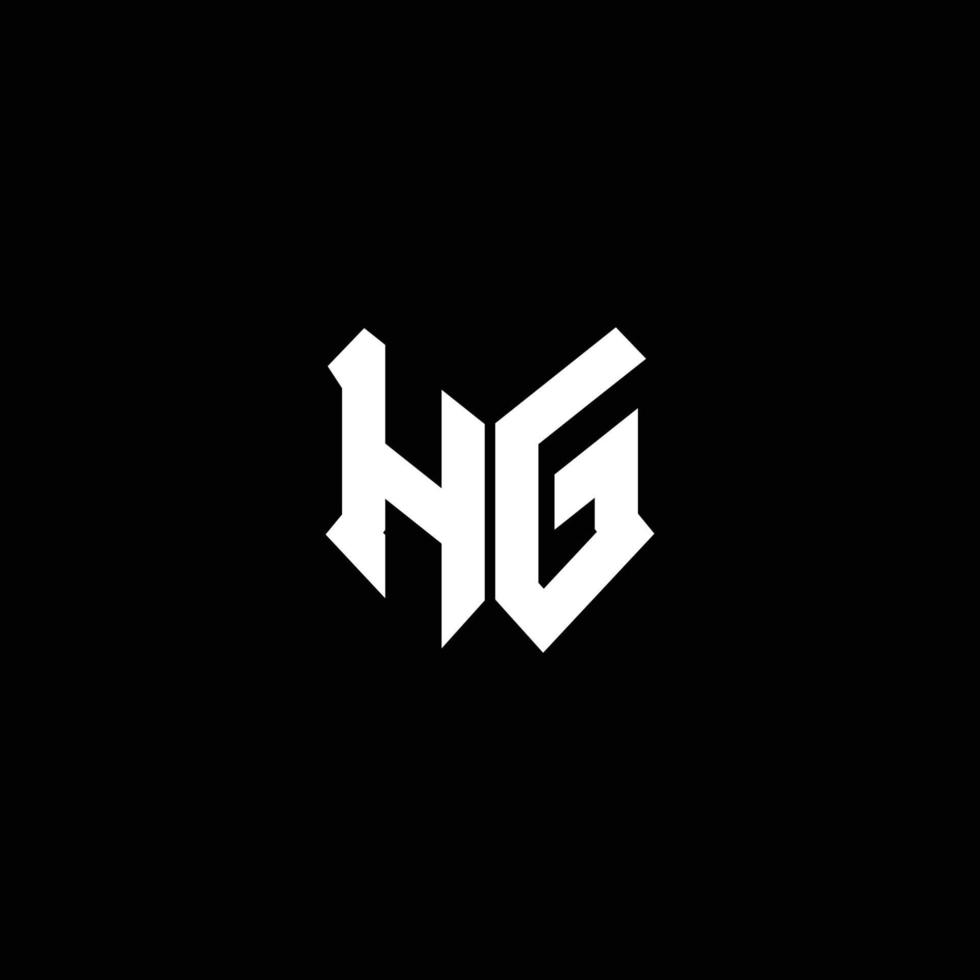 monogramme du logo hg avec modèle de conception de forme de bouclier vecteur