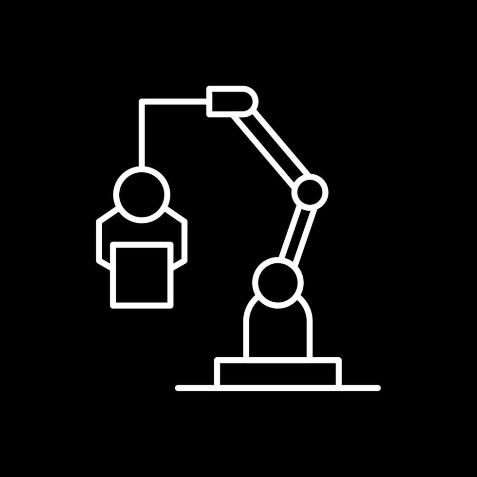 robotique machine ligne inversé icône vecteur